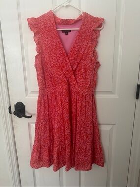 Rachel Zoe floral flutter sleeve a line dress 10
